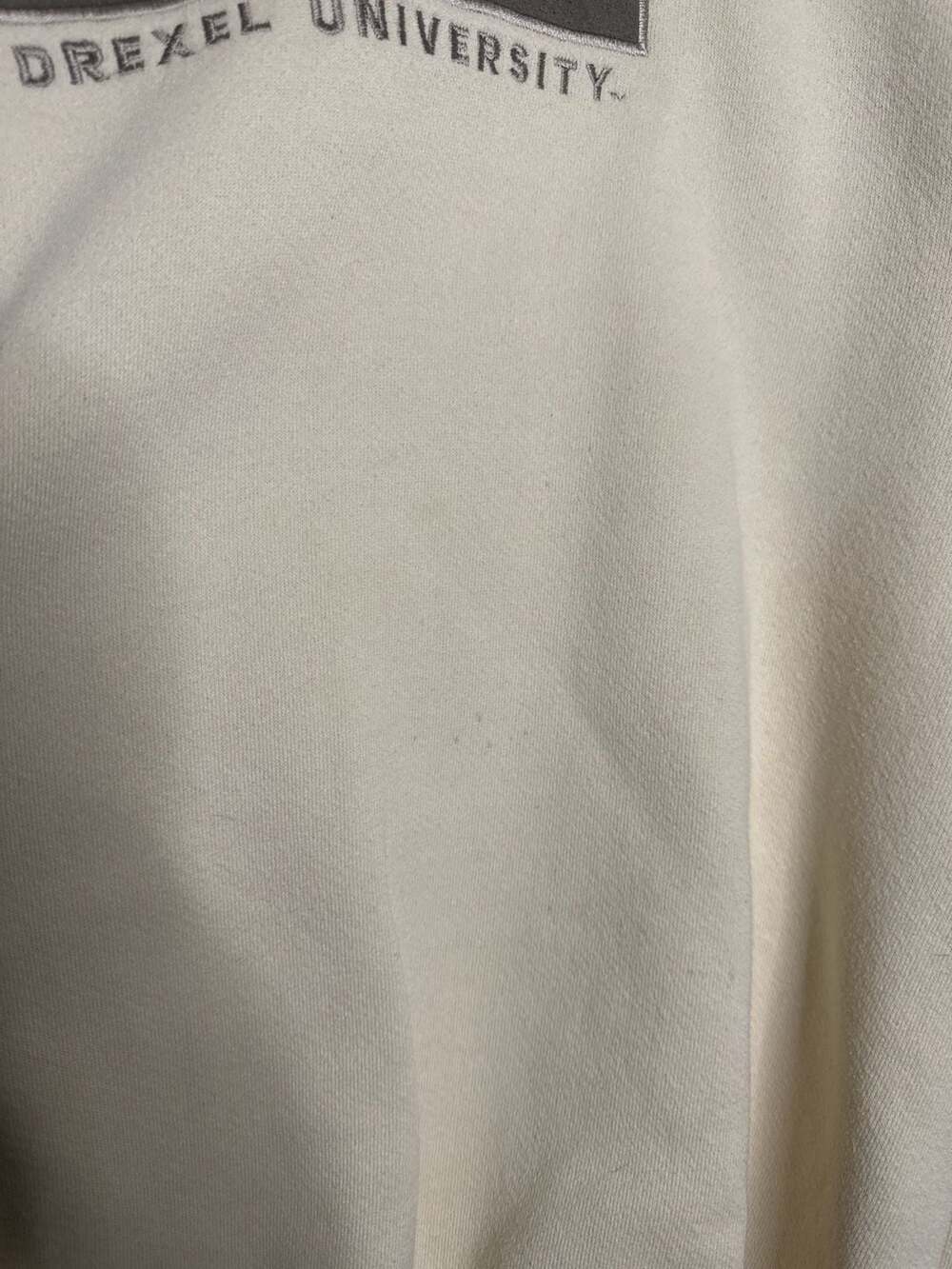 90s JanSport Drexel University MOM Embroidered Crewneck Sweatshirt Cream Small - Picture 2 of 8